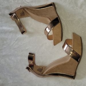 Rose gold wedges size 8